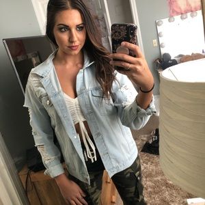 Ripped oversized jean jacket